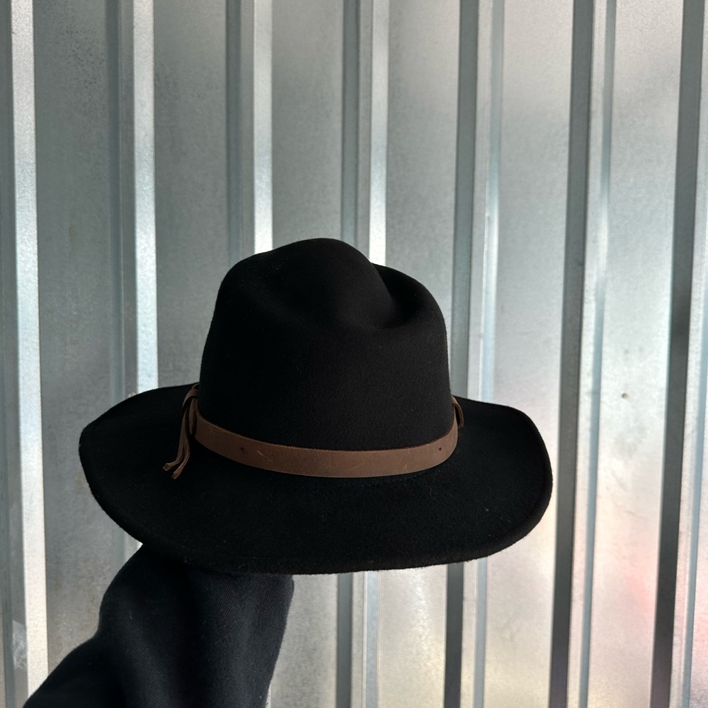 Durango Black Fedora Hat with Brown Band unisex wool hat